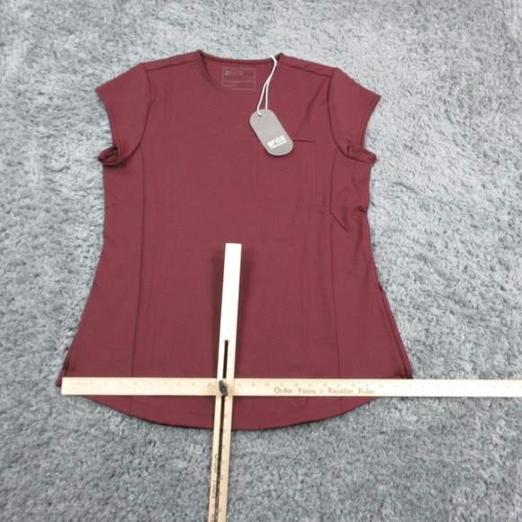 FIGS Tunic Womens XL Burgundy Alma Slim Crewneck Scrub Top Moisture Pockets NWT - Picture 8 of 16